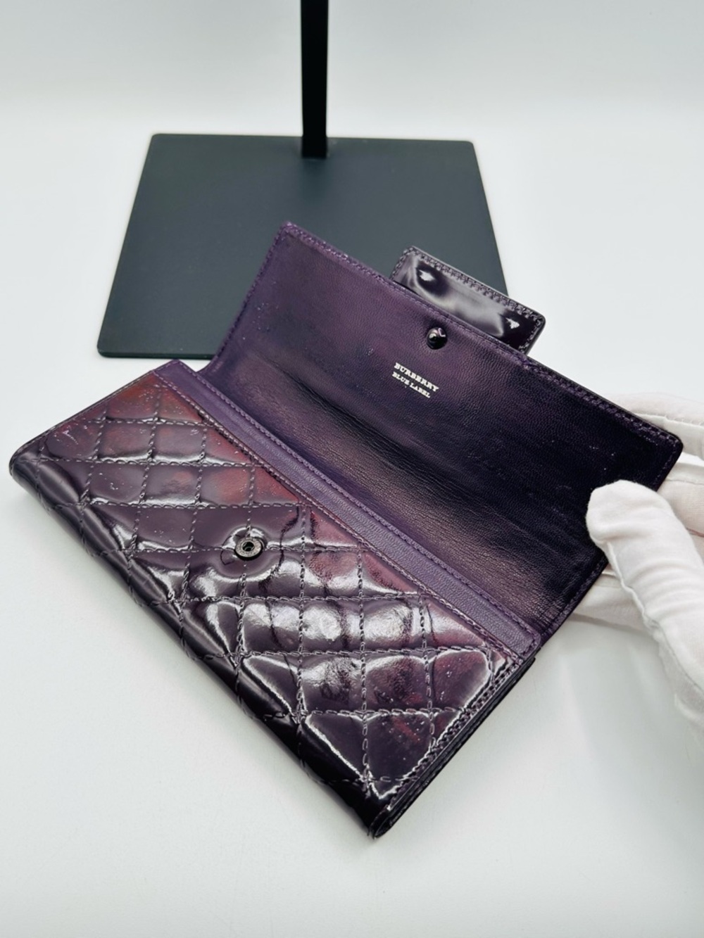 Burberry Quilted Patent Leather Wallet - Picture 8 of 12
